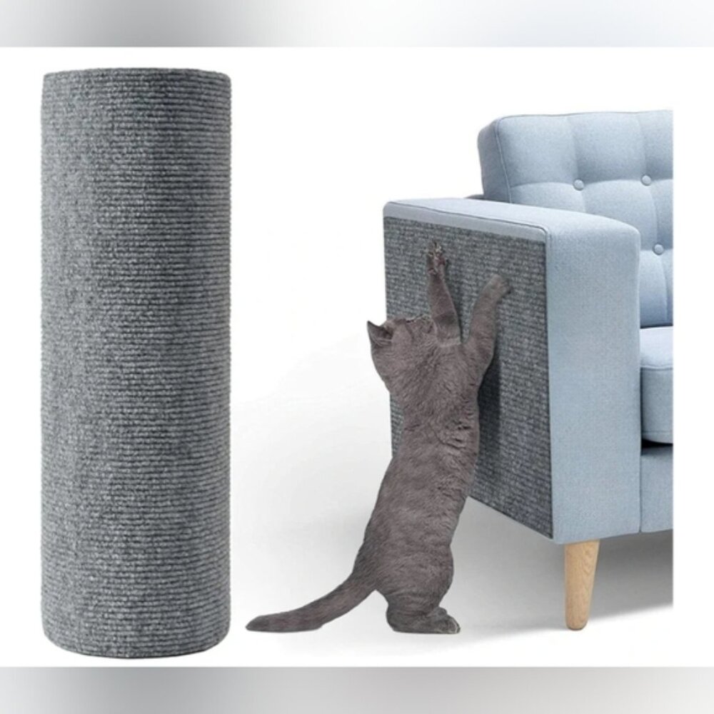 NWT Cat Scratching Mat furniture protector Roll of self adhesive Mat gray